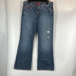 Aeropostale Long Distressed Low Rise Flared Jeans Sz: 9/10S